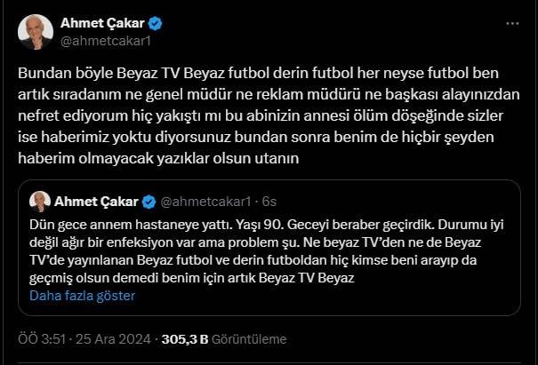 Ahmet Çakar sabaha karşı mesaj attı: Hepinizden nefret ediyorum 5